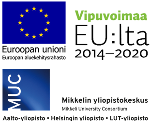 Vipuvoimaa EU:lta -logo ja Mikkelin yliopistokeskuksen logo alekkain.